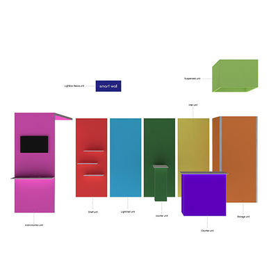 3x3 3x4 3x5 Portatif Fuar Stand Duvarları Modüler SEG Kumaş Sistemi
