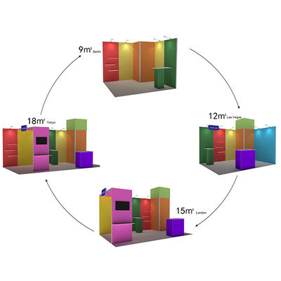 3x3 3x4 3x5 Portatif Fuar Stand Duvarları Modüler SEG Kumaş Sistemi