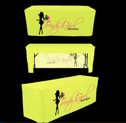 4ft 6ft Ticaret Fuarı Masa Atma Etkinliği Sergisi Polyester Özel Masa Örtüsü Baskısı