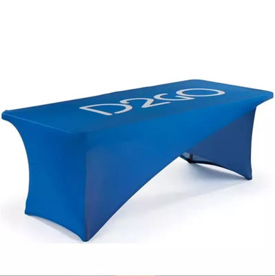 250G Polyester Pop Up Ticaret Fuarı Logo ODM ile Masa Örtüsü Örtüsü Atın