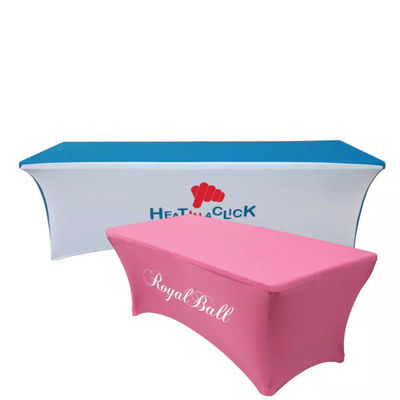 250G Polyester Pop Up Ticaret Fuarı Logo ODM ile Masa Örtüsü Örtüsü Atın